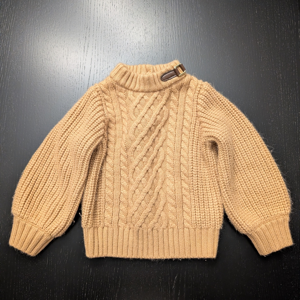 Janie and Jack Camel Cable Knit Sweater - Picture 3 of 9